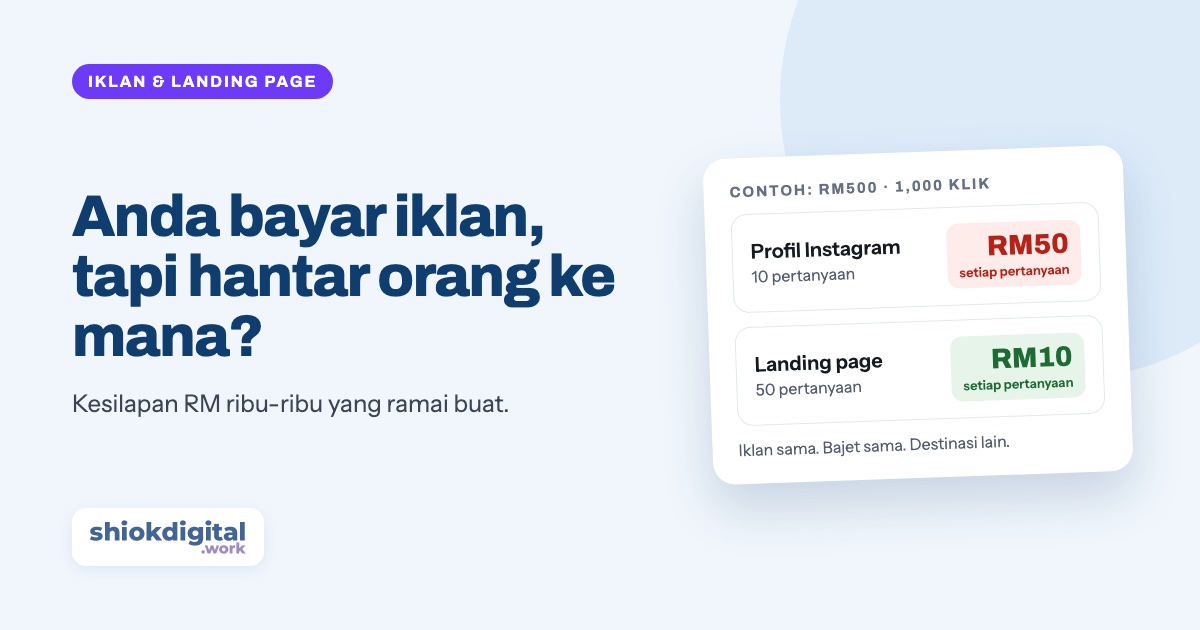 Anda bayar iklan, tapi hantar orang ke mana?