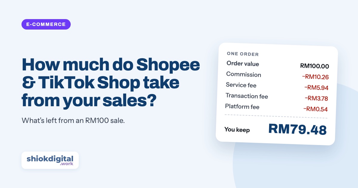 How much do Shopee and TikTok Shop really take from every sale?