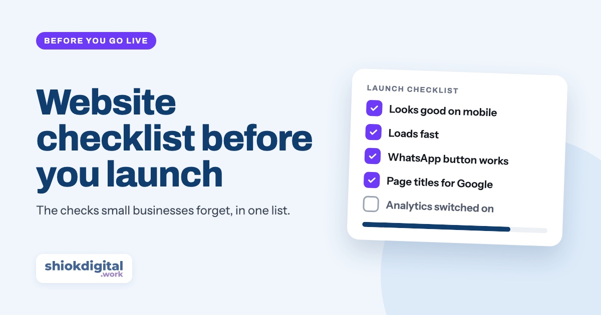 Website checklist before you launch